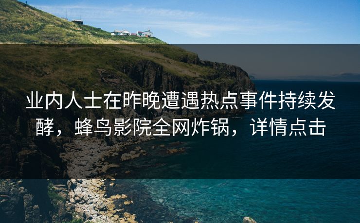 业内人士在昨晚遭遇热点事件持续发酵，蜂鸟影院全网炸锅，详情点击