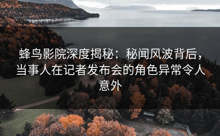 蜂鸟影院深度揭秘:秘闻风波背后,当事人在记者发布会的角色异常令人意外 蜂鸟影院深度揭秘:秘闻风波背后,当事人在记者发布会的角色异常令人意外